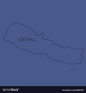 Nepal map with shadow effect vector image