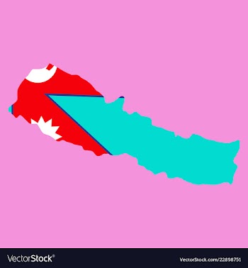 Nepal map with shadow effect vector image
