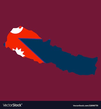 Nepal map with shadow effect vector image