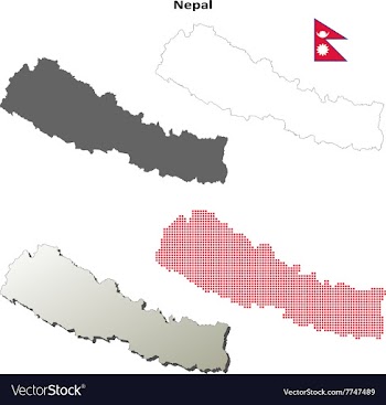Nepal outline map set vector image