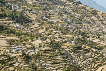 Nepal's hillside, houses on a mountain. | Free Photo - rawpixel