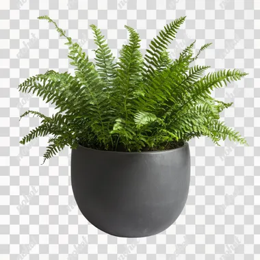 Nephrolepis Fern in Elegant Grey Planter