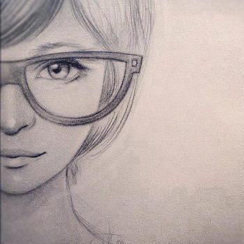 Nerdy Girl | Drawings❤️ | Drawings, Art drawings, Art sketches