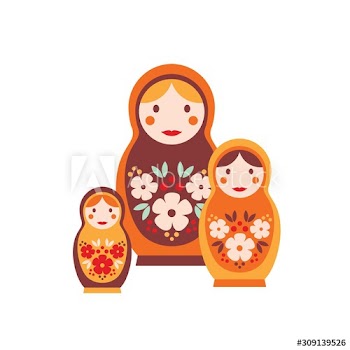 Nesting doll flat vector illustration