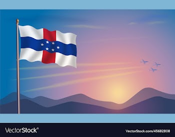 netherlands antilles flag in the morning sun