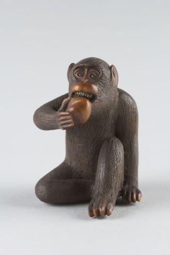 Netsuke of Monkey Eating a Peach | Free Photo - rawpixel