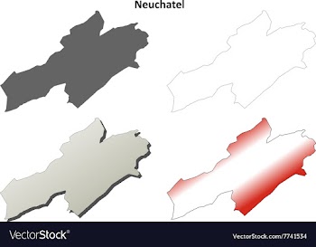 Neuchatel blank detailed outline map set vector image
