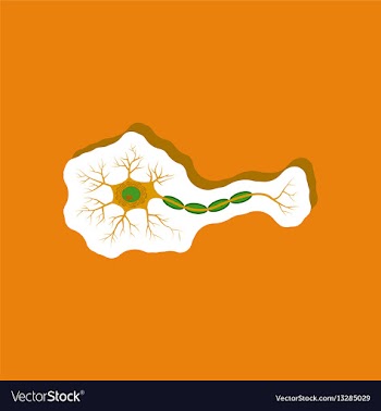 Neuron paper sticker on stylish background vector image