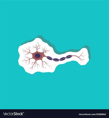 Neuron paper sticker on stylish background vector image