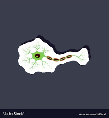 Neuron paper sticker on stylish background vector image