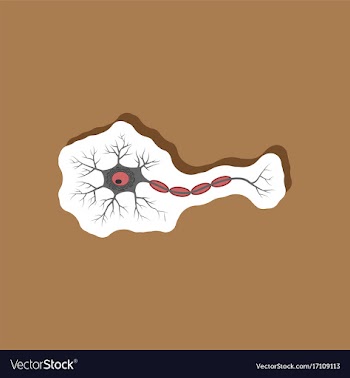 Neuron paper sticker on stylish background vector image