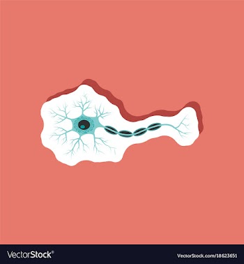 Neuron paper sticker on stylish background vector image