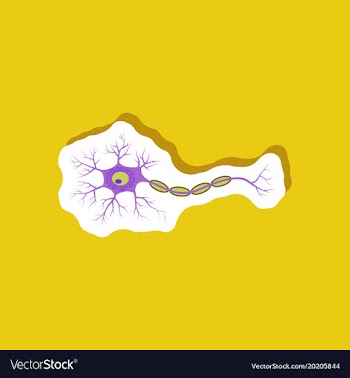 Neuron paper sticker on stylish background vector image