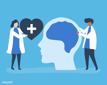 Neuroscientists with a giant chart of human b.. | Free stock vector - 479486