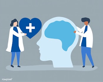 Neuroscientists with a giant chart of human b.. | Free stock vector - 480432