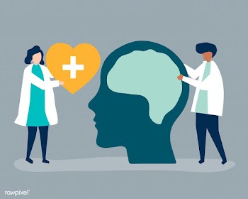 Neuroscientists with a giant chart of human b.. | Free stock vector - 480481