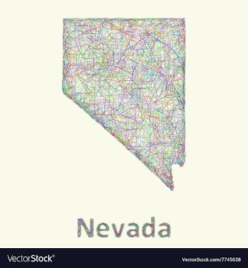 Nevada line art map vector image