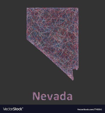 Nevada line art map vector image