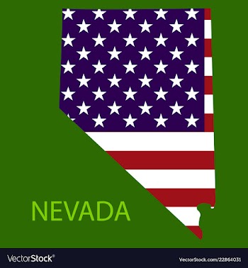Nevada state of america with map flag print on vector image