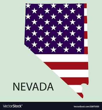 Nevada state of america with map flag print on vector image