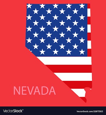 Nevada state of america with map flag print on vector image