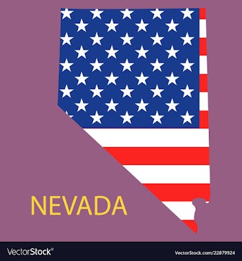 Nevada state of america with map flag print on vector image