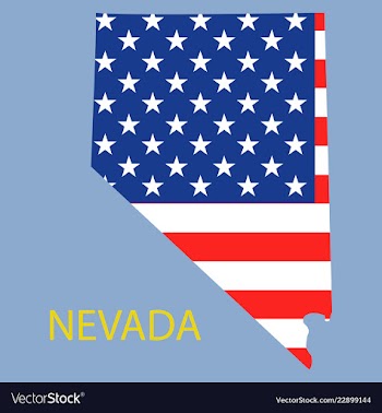 Nevada state of america with map flag print on vector image