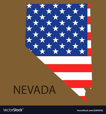 Nevada state of america with map flag print on vector image