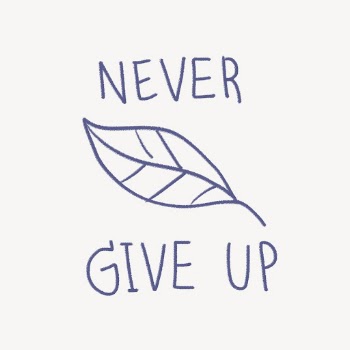 Never give up cute typography | Free PSD - rawpixel
