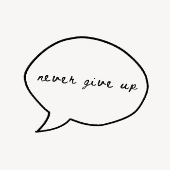 Never give up cute typography | Free PSD - rawpixel