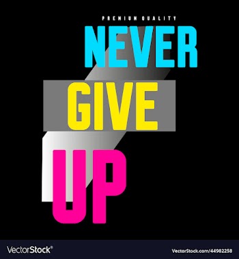 never give up typography design t - shirt print