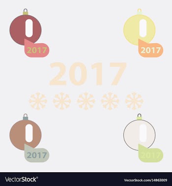 New 2017 year christmas ball vector image