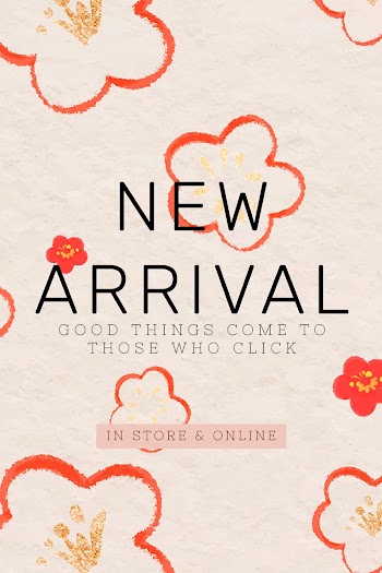 New arrival text floral background psd