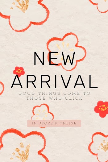 New arrival text floral background vector