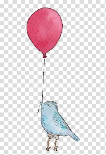 New , bird and pink balloon transparent background PNG clipart
