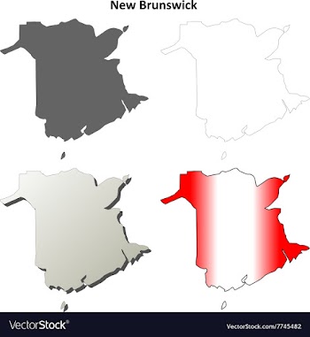 New Brunswick blank outline map set vector image