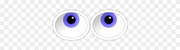 New Cartoon People With Big Eyes Big Blue Cute Cartoon - Sticker