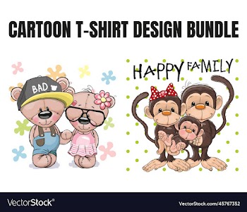 new cartoon t-shirt design bundle