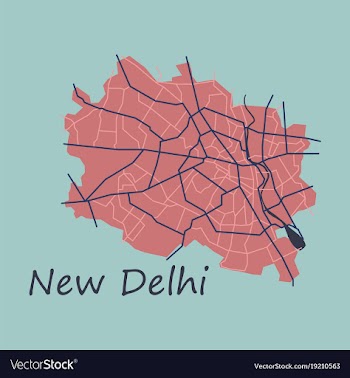 New delhi map flat style design vector image