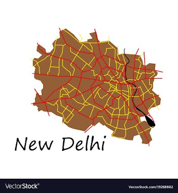New delhi map flat style design vector image