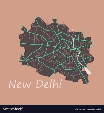 New delhi map flat style design vector image