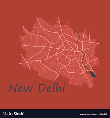 New delhi map flat style design vector image