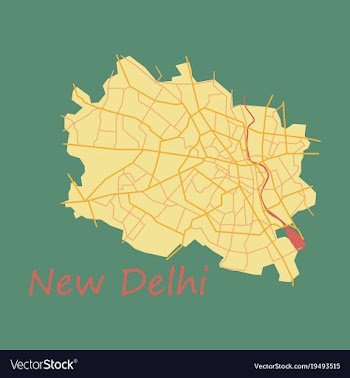 New delhi map flat style design vector image