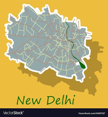 New delhi map sticker style design vector image