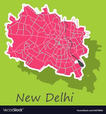 New delhi map sticker style design vector image