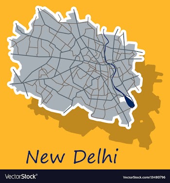 New delhi map sticker style design vector image
