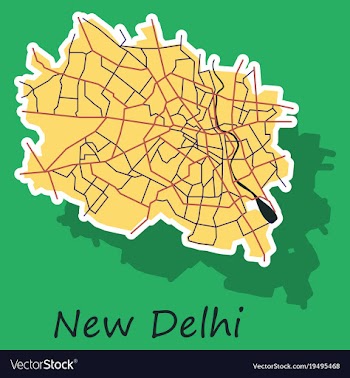 New delhi map sticker style design vector image