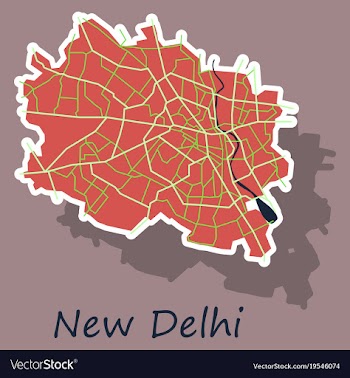 New delhi map sticker style design vector image