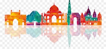 New Delhi Skyline Royalty-free Illustration - Colorful city building silhouettes 