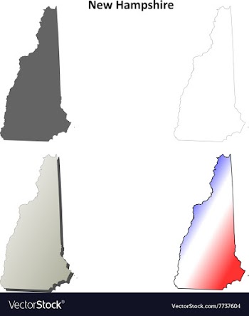 New Hampshire outline map set vector image